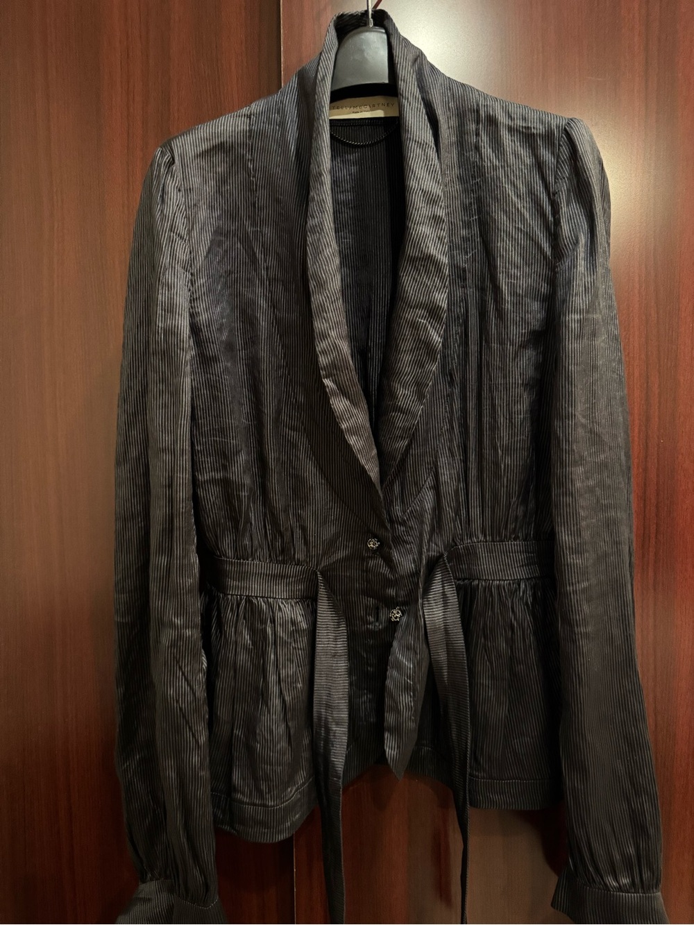 Stella McCartney Black Shawl-Collar Tie-Waist Jacket